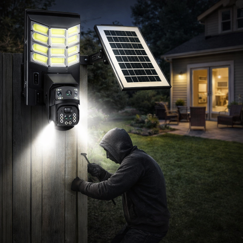 Cameră de Supraveghere Solară 4MP cu Lampă LED, PTZ, WiFi / 4G, Acumulator 18000mAh, PIR + Radar, V380 Pro, IP66 [4]