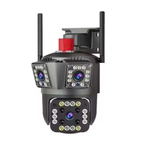 Sisteme de supraveghere si securitate - Cameră de Supraveghere Wireless V380 Pro, 3 Lentile, WiFi, Full HD/5K, PTZ 355°, Zoom 5X, Detectare Mișcare, Audio Bidirecțional, Vedere Nocturnă, IP66