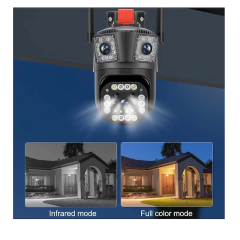 Cameră de Supraveghere Wireless V380 Pro, 3 Lentile, WiFi, Full HD/5K, PTZ 355°, Zoom 5X, Detectare Mișcare, Audio Bidirecțional, Vedere Nocturnă, IP66 [2]