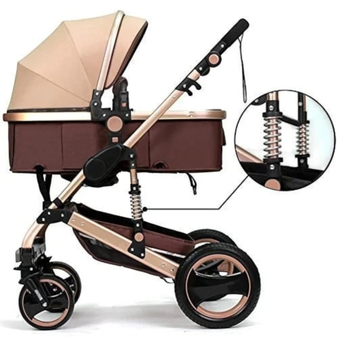 Carucior Copii 2 in 1 Transformabil Landou-Sport, 0-36 Luni, Sezut Reversibil, Suspensii, Roti Cauciuc, Cadru Aluminiu, Maner Reglabil [1]