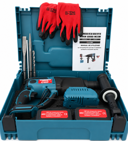 Ciocan Rotopercutor ALTAI CAMPION PRO Brushless, 2 Acumulatori 48V/6Ah, SDS-Plus, 4J, 4 Funcții, Mandrină Automată și Valiză Transport [2]