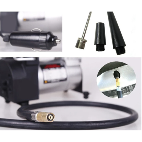 Compresor Auto Portabil 12V, 150 PSI, 35L/min, Manometru Integrat, Duze Multiple, pentru Autoturisme, SUV-uri și Biciclete [4]