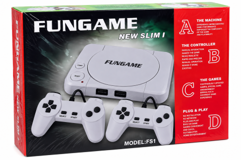 Consola Retro FUNGAME New Slim FS1 cu 2 Controllere, Jocuri Clasice, Plug & Play, Conectare TV [1]