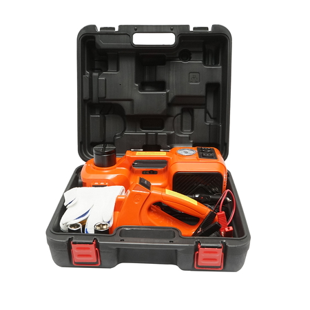 Accesorii auto - Cric Electric Hidraulic 5T cu Compresor Aer și Cheie de Impact 12V, Kit Complet pentru Schimb Roți și Urgențe Auto