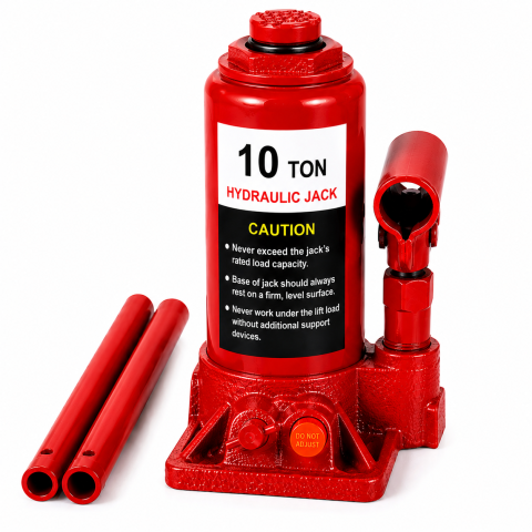 Accesorii auto - Cric hidraulic tip butelie 10 Tone, ideal pentru autoturisme, SUV-uri și autoutilitare. Construcție robustă, ridicare sigură și operare ușoară pentru uz profesional și personal.