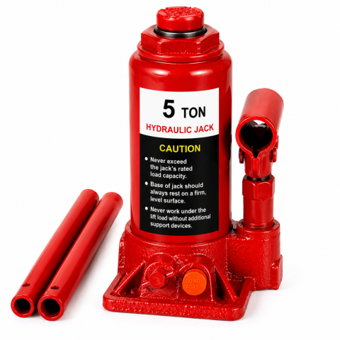 Accesorii auto - Cric Hidraulic Tip Butelie 5 Tone Profesional pentru Autoturisme, SUV și Utilitare