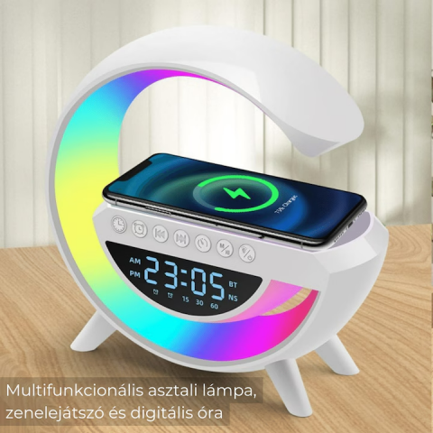 Difuzor Bluetooth BT-3401 cu lumina ambientala LED, incarcare wireless si ceas digital 3401 [6]