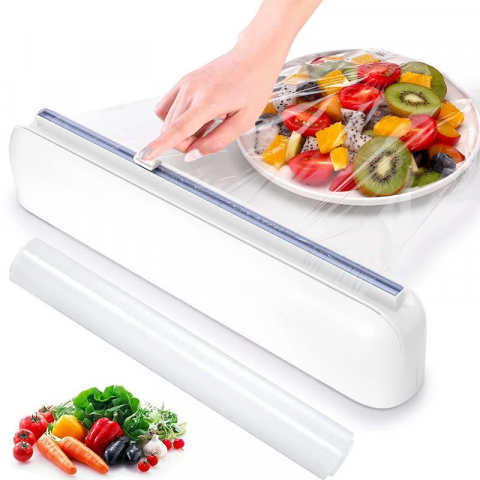 Casă & Grădină - Dispenser folie alimentara Hârtie Cutter Film Suport Role Bucătărie cu lama de taiere