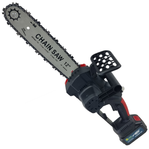 PROMO: Drujba cu lant de mana pe acumulator Mencoza™ Lider, 48V, 8Ah, 6000mAh, lama 30cm, 2 acumulatori, 2 Lanturi [4]