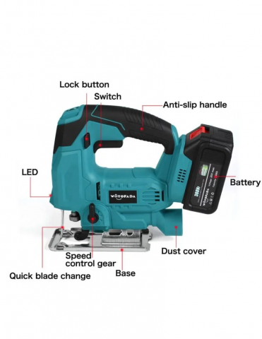 Fierastrau Pendular, Soricel Electric cu 2 Acumulatori 48v, 2 Panze Si Variator Turatie 3200 RPM [2]