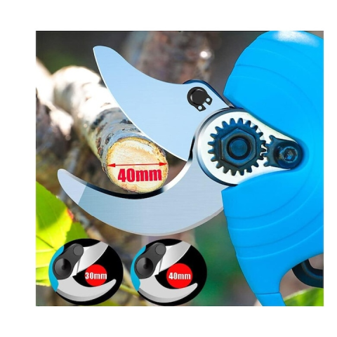 Foarfeca Electrica pentru Gradinarit, 2 Acumulatori 48V, Lama din Otel Carbon, Baterie 9700mAh, fara fir, Accesorii si Valiza Transport, albastru [3]