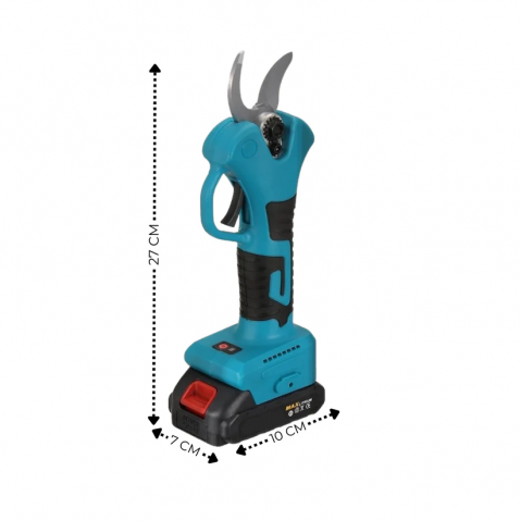 Foarfeca Electrica pentru Gradinarit  48V, 8AH, 2 Baterii, 2 Lame din Otel Carbon, ideala pentru Vita de Vie si Crengi, Albastru [1]
