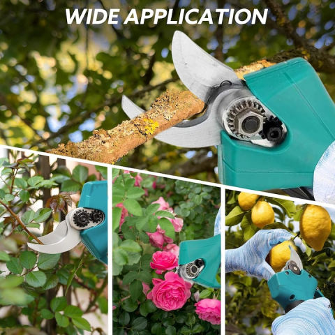 Foarfeca Electrica pentru Gradinarit, cu 2 Acumulatori 48V, cu Lama din Otel Carbon, Baterie 9700mAh, Accesorii si Valiza Transport [6]