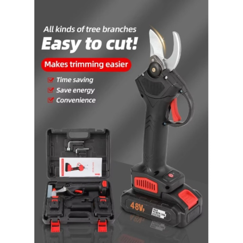 Foarfeca Profesionala Electrica cu 2 Acumulatori 48V, Putere 600W, valiza transport si accesorii [3]