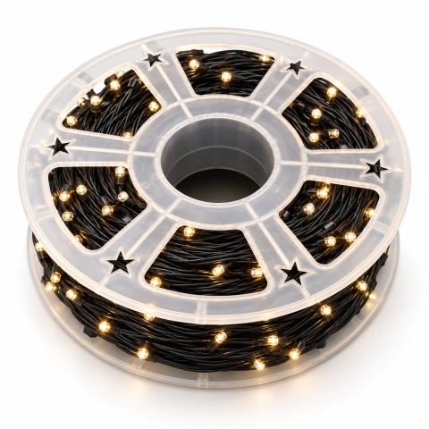Instalatii luminoase, Brazi Artificiali de Craciun - Instalație LED pe rolă, 100 m, 480 LED-uri, lumină alb cald