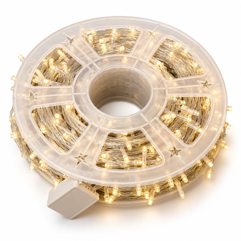 Instalatii luminoase, Brazi Artificiali de Craciun - Instalație LED pe rolă, 100 m, 800 LED-uri, lumină alb cald