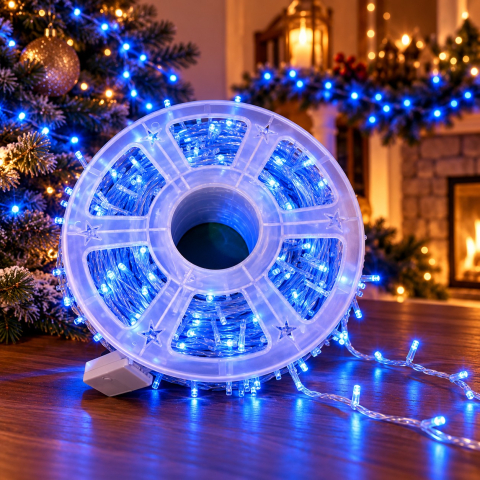 Instalație LED pe rolă, 100 m, 800 LED-uri, lumină albastră [1]