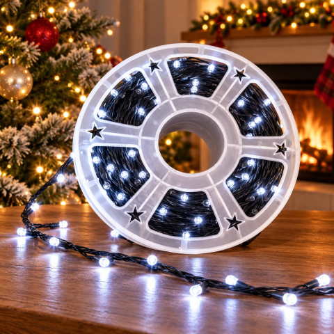 Instalație LED pe rolă, 50 m, 240 LED-uri, lumină alb rece [1]