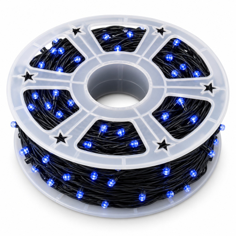 Instalatii luminoase, Brazi Artificiali de Craciun - Instalație LED pe rolă, 50 m, 240 LED-uri, lumină albastră
