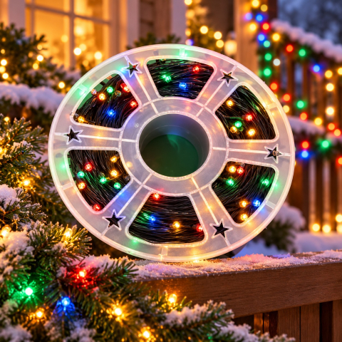 Instalație LED pe rolă, 50 m, 240 LED-uri, lumină multicoloră [2]