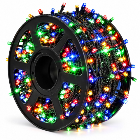 Instalatii luminoase, Brazi Artificiali de Craciun - Instalație luminoasă multicoloră, rolă, 100 m