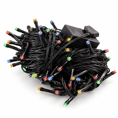 Instalatii luminoase, Brazi Artificiali de Craciun - Instalație pentru brad, 9 m, 100 LED-uri, lumină multicoloră