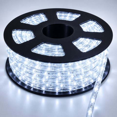 Instalatii luminoase, Brazi Artificiali de Craciun - Instalație tip furtun luminos LED, 50 m, alb rece