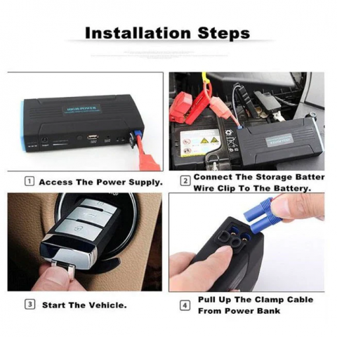 Kit pornire automobil portabil cu baterie externa si cabluri de pornire auto [6]