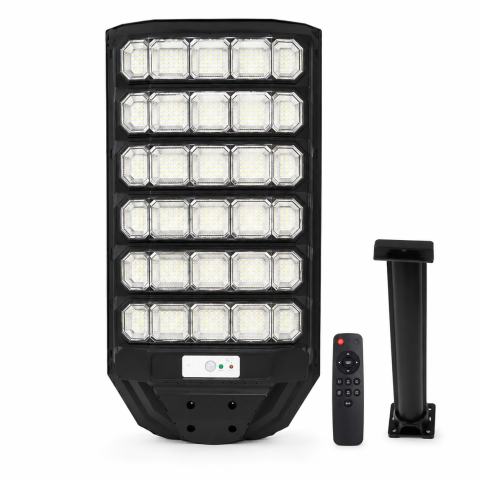 Lampa Solara Stradala LED LEIHMANN 1600W, Senzor de Miscare PIR, IP66, Telecomanda, 6500K, Suport Montaj Inclus Cadou [5]