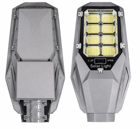 Lampa Solara Stradala LED Leihmann 600W, IP65, Telecomanda, Panou Solar, Senzor Lumina, 6500K Alb Rece, Exterior [2]