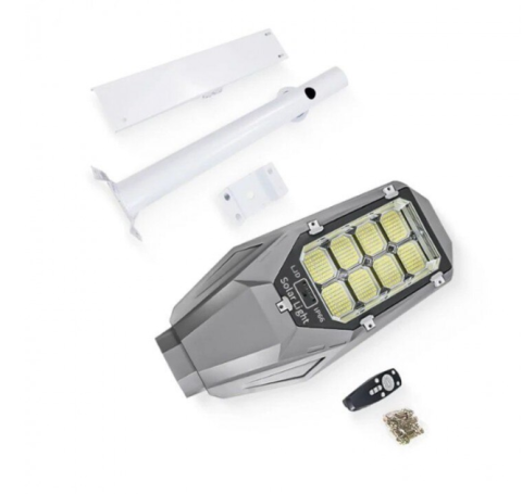 Lampa Solara Stradala LED Leihmann 600W, IP65, Telecomanda, Panou Solar, Senzor Lumina, 6500K Alb Rece, Exterior [1]
