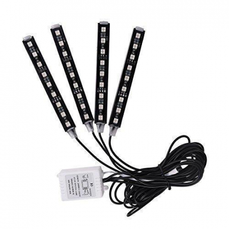 Lumini ambientale auto Kit interior 9 LED RGB cu telecomanda [1]