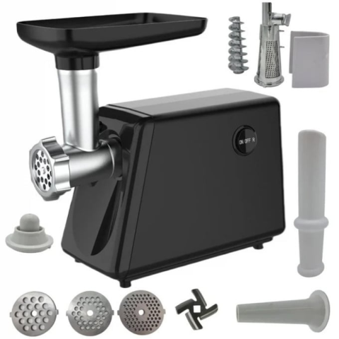Electrocasnice & Electronice - MASINA de tocat carne 3500w electrica PROFESIONALA , 4 IN 1, adaptor rosii, carnati, chiftele NEGRU LUCIOS CAMPION