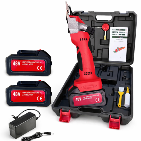 Pet Shop - Masina de tuns oi cu 2 acumulatori 8AH, 48V Campion, Accesorii incluse, Cutie de transport