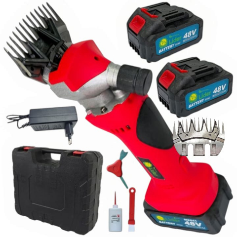 Pet Shop - OFERTA: Masina de tuns oi pe acumulator + CUTITE REZERVA CADOU, Mencoza™ Lider, 48V, 6000mAh, 2 acumulatori, accesorii incluse, cutie de transport si depozitare