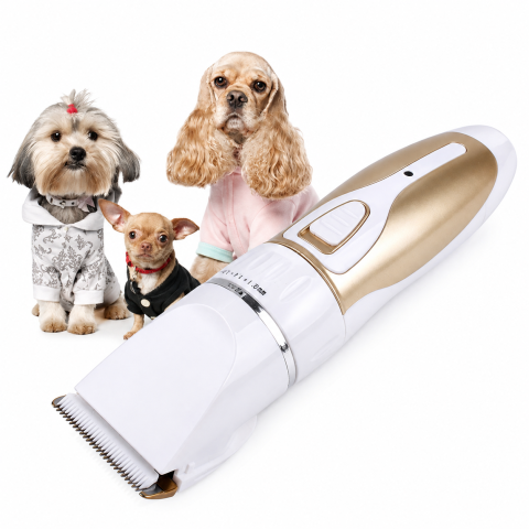 Pet Shop - Mașină de Tuns pentru Câini și Pisici SURKER SK-636, Aparat Grooming Reîncărcabil, Lamă Reglabilă, 4 Trepte de Tăiere, Accesorii Incluse