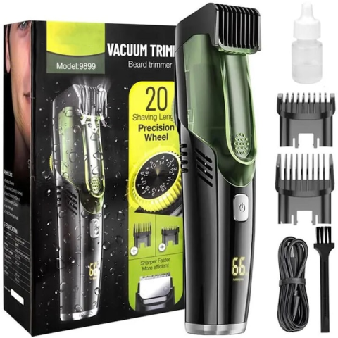 Îngrijire personală & Cosmetice - Masina de Tuns si Trimmer cu Aspirator Incorporat, Lame din Otel Inoxidabil, 20 Trepte 1-20 mm, Autonomie 90 Min, Rezistenta la Apa IPX6, Incarcare USB-C