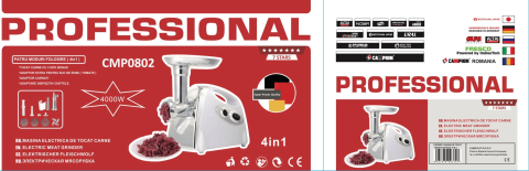 Mașină Electrică de Tocat Carne CAMPION CMP0802 – 4 în 1, 4000W Max., 3 Site, Accesorii Cârnați, Suc de Roșii și Chiftele [5]