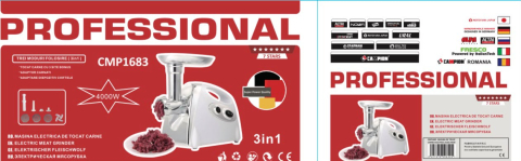 Mașină Electrică de Tocat Carne CAMPION CMP1683 – 3 în 1, Putere maximă motor blocat 4000W, 3 Site [5]