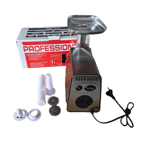 Masina electrica de tocat carne Motoyama Japan, 3500 W, Full inox, 3 site bonus, Accesorii carnati si chiftele, Calitate Premium [5]