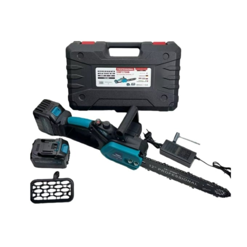 Gradina - Mini Drujba electrica 300mm, 12'' inch, 8AH, 48V, cu 2 acumulatori, motor fara perii, model BLUE PROFESSIONAL