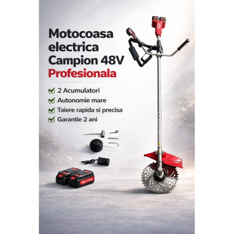 Motocoasa electrica Campion 48V Profesionala, 2 Acumulatori [3]
