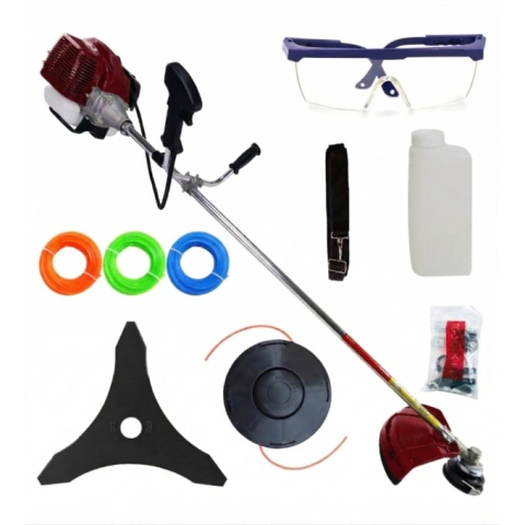 Gradina - Motocoasa pe benzina CAMPION PREFESIONAL in 2t timpi, 8.5CP, accesorii incluse,  12.000rpm, 58cc, model 2026, easy-start, Rosu