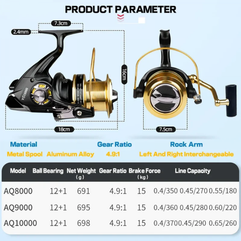 Mulinetă GHOTDA AQ8000-10000 Cea mai bună mulinetă pentru pescuitul mare [5]