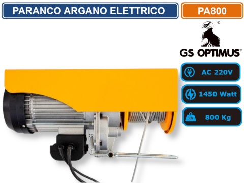Palan Electric GS Optimus PA800, 1450W, Capacitate Maximă 800 kg, Telecomandă cu Fir, Cablu de Oțel, Alimentare 220V [2]