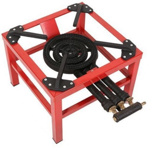 Arzator Premium butelie gaz GPL din fonta si otel, pirostrie 40 x 40 x 33 cm, cu 3 arzatoare [0]