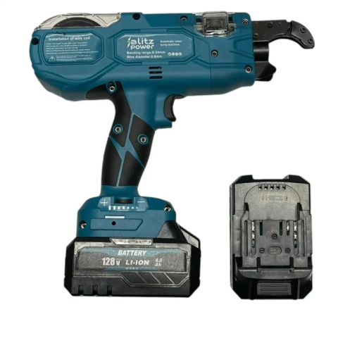 Truse, Scule de mana si unelte - Pistol Automat de Legat Fier Beton Blitz Power, cu Acumulator Li-Ion, Armaturi 8-34 mm, Sarma 0.8 mm, Reglaj Strangere, Sistem Automat de Taiere