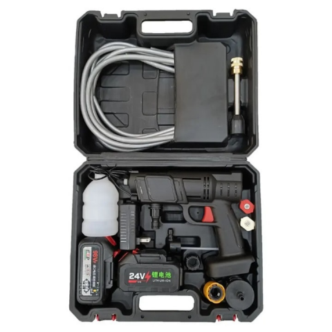 Pistol de spalat cu presiune, coshop®, recipient pentru spuma, 2 acumulatori 48V, 5600mAh, 20000rpm, Abs, Negru [1]