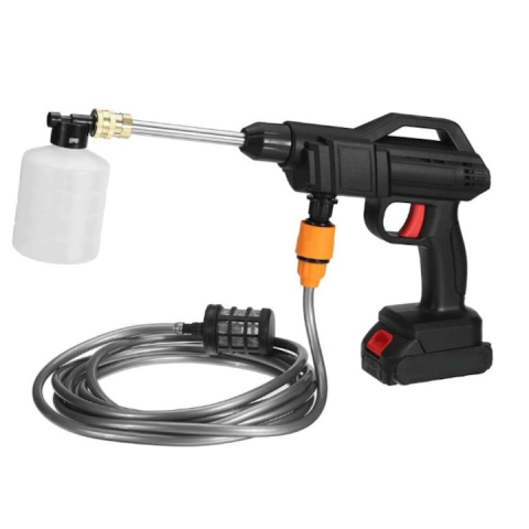 Pistol de spalat cu presiune, coshop®, recipient pentru spuma, 2 acumulatori 48V, 5600mAh, 20000rpm, Abs, Negru [3]