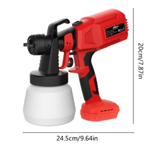 Pistol de Vopsit Electric cu Acumulator 21V Li-Ion, Rezervor 800 ml, Debit 650 ml/min, Duza Reglabila, Pulverizator Vopsea Fara Fir [1]